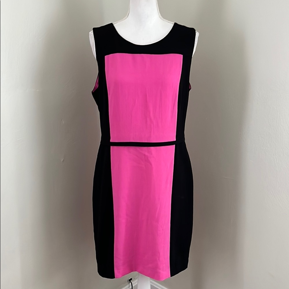 BANANA REPUBLIC Pink & Black Colorblock Sheath Dress